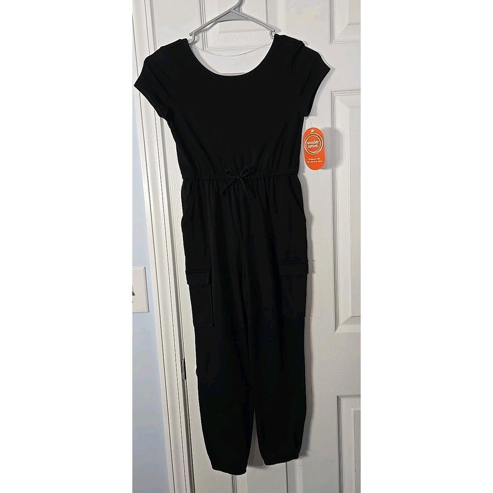 Wonder Nation Girls Sleeveless New Jumpsuit Size Medium (8) Black With 4 Pockets